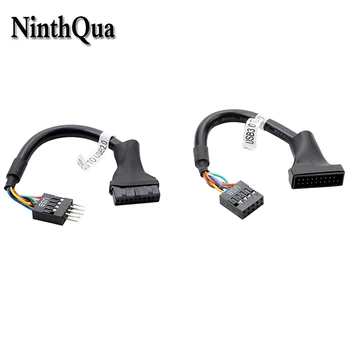 NinthQua 1pcs Plokštė USB 3.0 20p 2.0 9p moterų-to-male kabelis / USB 2.0 iki 3.0 kabelį, Priekiniai Bezel Vielos 10cm