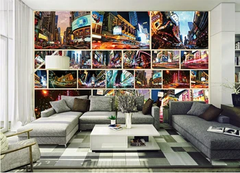 Vartotojo 3D freskomis,New York Street Grožio įspūdį papel de parede,gyvenamasis kambarys su sofa-lova, TV wall miegamojo sienos popieriaus